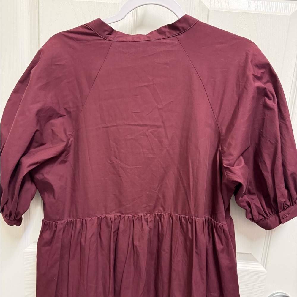 English Factory Tiered Burgundy Midi Dress - Picture 10 of 12